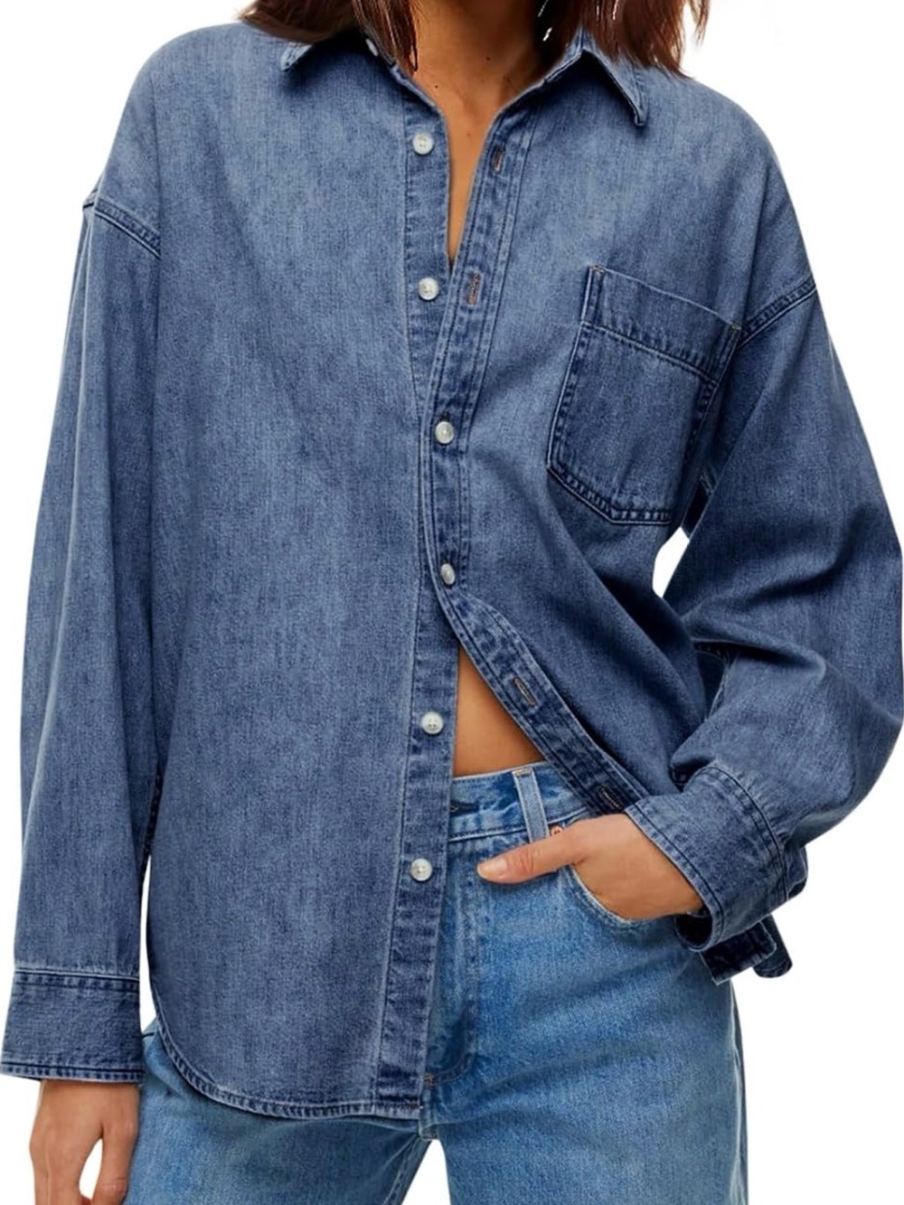 Denim Button-Down Shirt - Blue